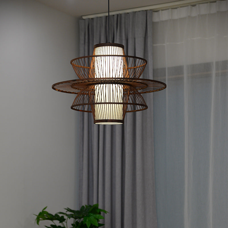 Muto Moderne Design LED Hanglamp Rattan Acryl Woonkamer Keuken