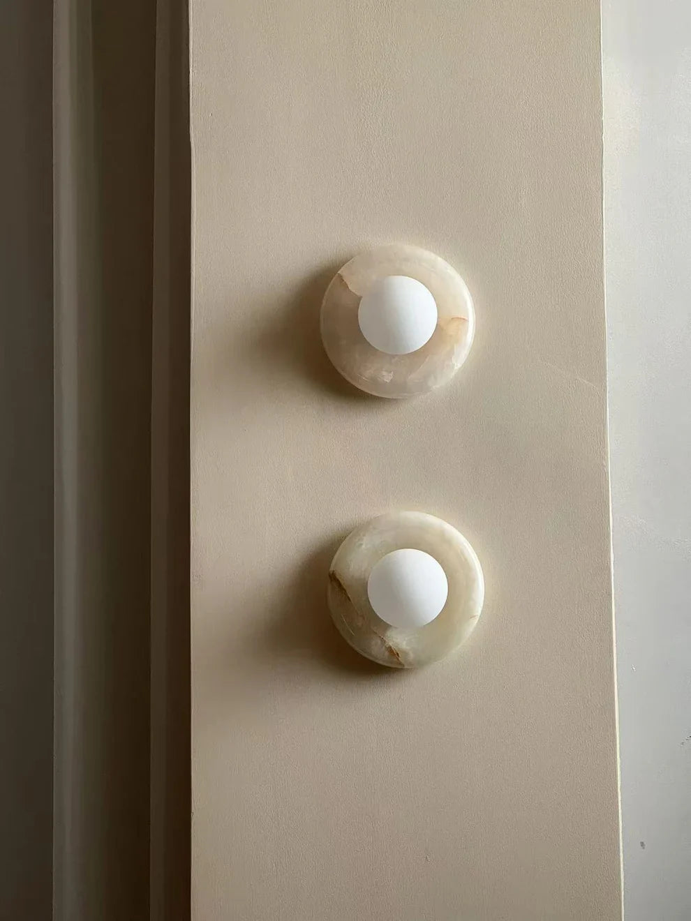 Elif Modern Ronde Marmer Wandlamp Lampenkap Slaapkamer Woonkamer