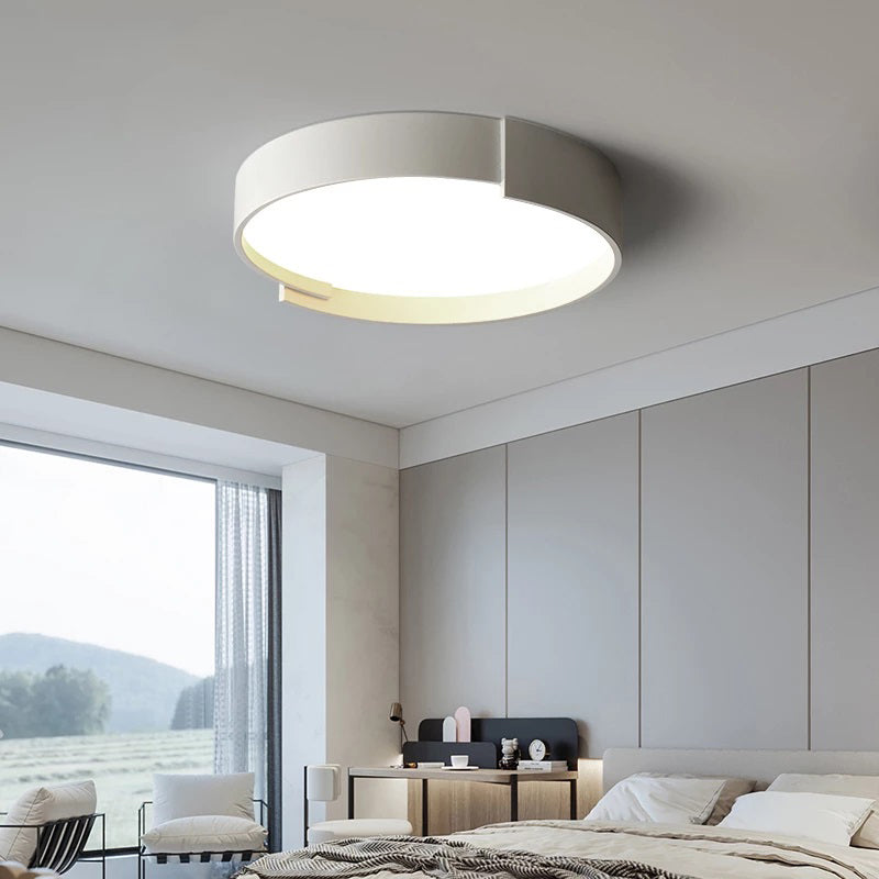 Quinn Moderne Eenvoudig Ronde LED Plafondlampen Wit/Grijs/Groen Metaal Slaapkamer
