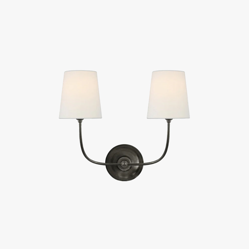 Valerio Vintage Klassiek Metaal Stof Wandlamp Lampenkap Badkamer Slaapkamer
