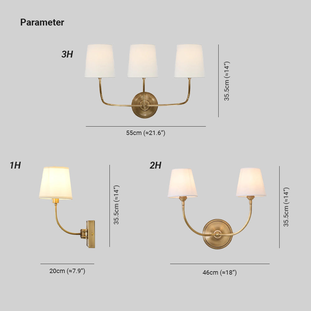 Valerio Vintage Klassiek Metaal Stof Wandlamp Lampenkap Badkamer Slaapkamer