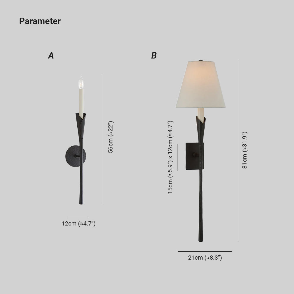 Valerio Vintage Antiek Metaal Stof Wandlamp Lampenkap Keuken Slaapkamer Woonkamer