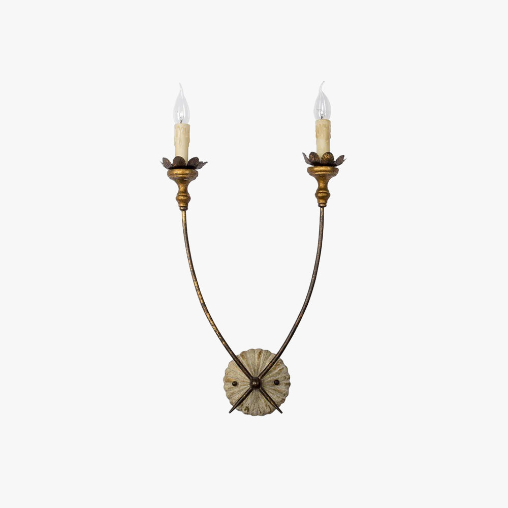 Valerio Vintage Goud Metaal Hout Wandlamp Eetkamer Slaapkamer