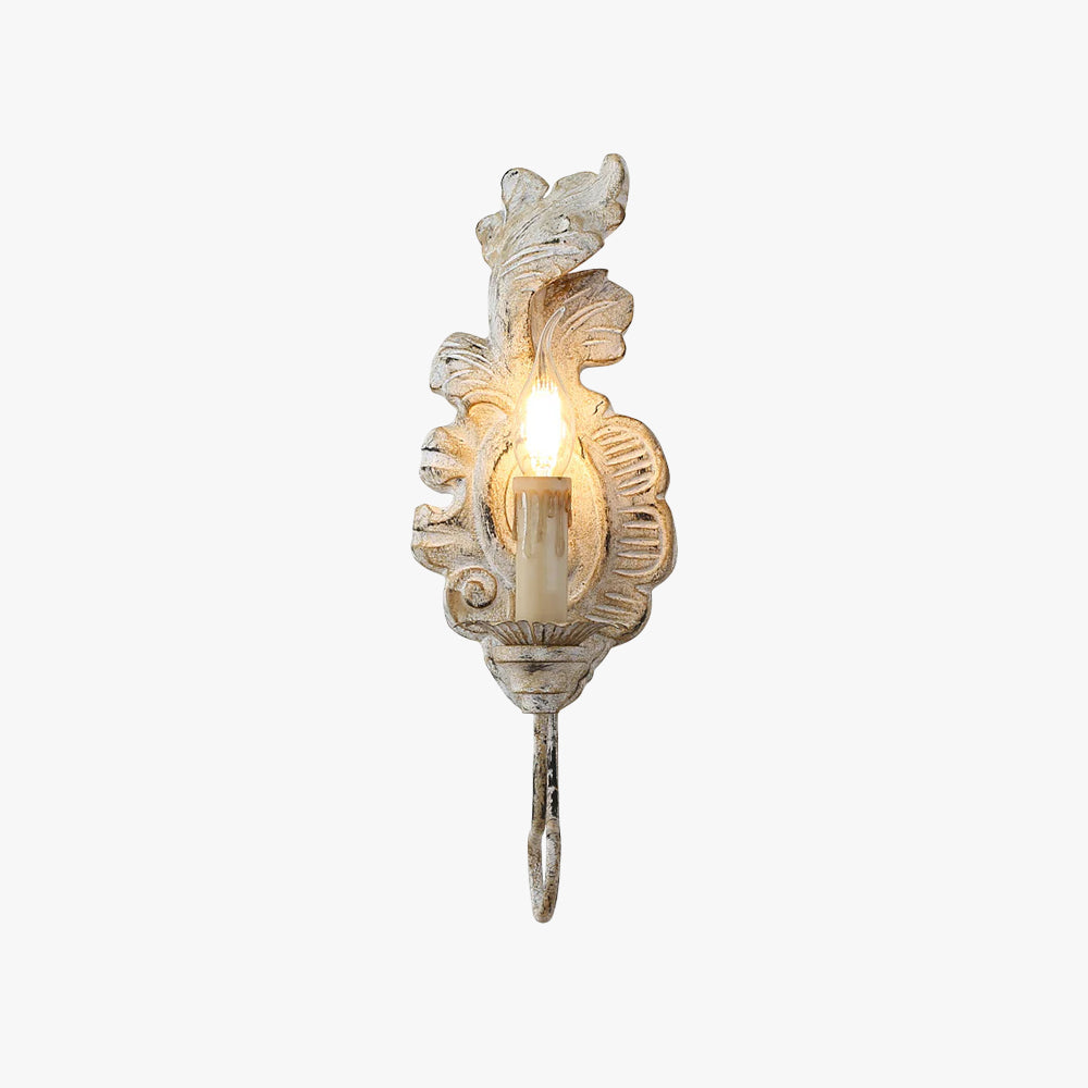 Valerio Vintage Metaal Hout Oud Wit Grijs Goud Wandlamp Eetkamer