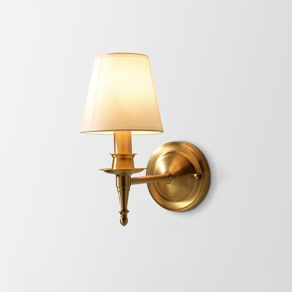 Valerio Vintage Rustic Lantern Metal/Fabric LED Wall Lamp, Gold