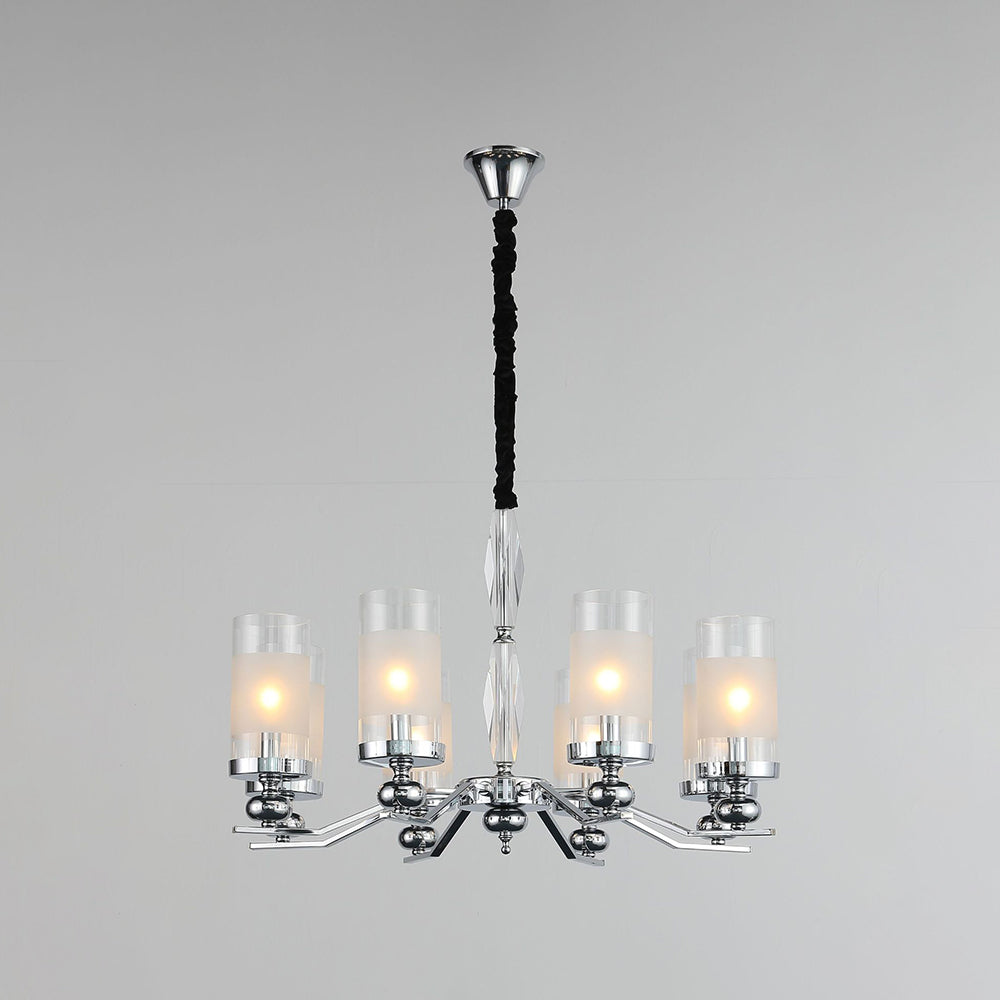 Valerio Retro Design Hanglamp/wandlamp Zilveren Metaal/Glazen Woonkamer