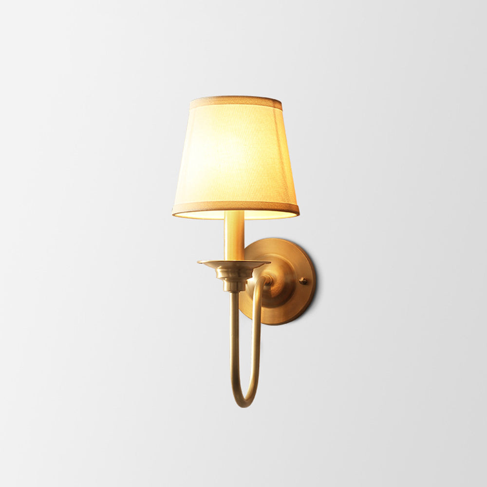 Valerio Vintage Rustic Lantern Metal/Fabric LED Wall Lamp, Gold