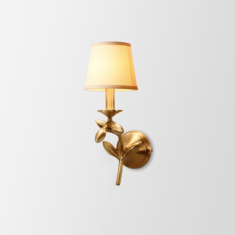 Valerio Vintage Rustic Lantern Metal/Fabric LED Wall Lamp, Gold