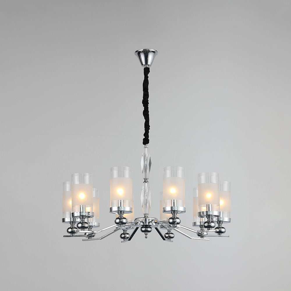Valerio Retro Design Hanglamp/wandlamp Zilveren Metaal/Glazen Woonkamer