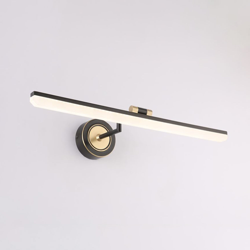 Leigh Vintage Lineaire Metaal/Acryl Wandlamp, Zwart/Goud