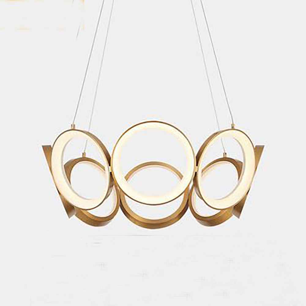 Alonza Luxury Ring Metal Pendant Light, Gold