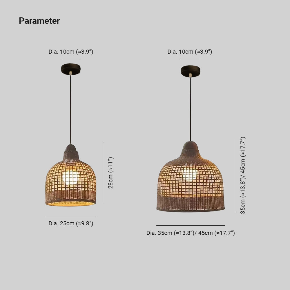 Muto Japans Retro Mand Hanglamp bamboe Pension/Slaapkamer