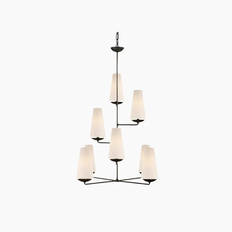 Hugo Design LED Kroonluchter Wit Zwart Metaal Slaap/Woon/Keuken