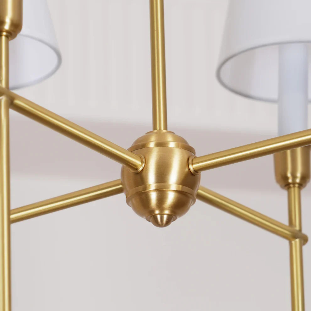 Valerio Vintage Luxe Metaal Stof Kroonluchter Lampenkap Woonkamer Eetkamer