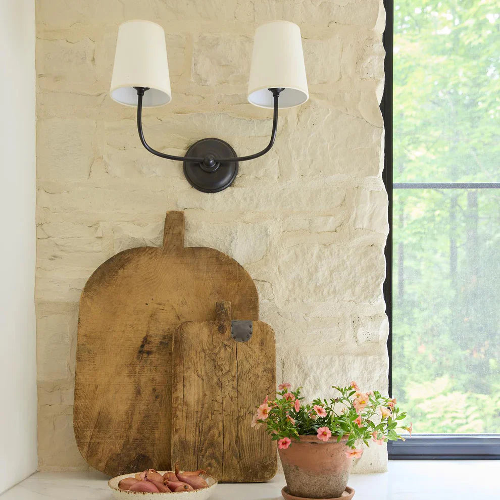 Valerio Vintage Klassiek Metaal Stof Wandlamp Lampenkap Badkamer Slaapkamer