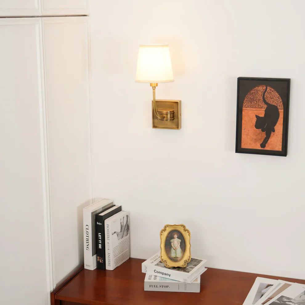 Valerio Vintage Klassiek Metaal Stof Wandlamp Lampenkap Badkamer Slaapkamer