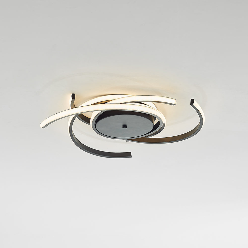 Lacey Ronde LED Plafondlampen Wit Zwart Silica Gel Metaal Woonkamer