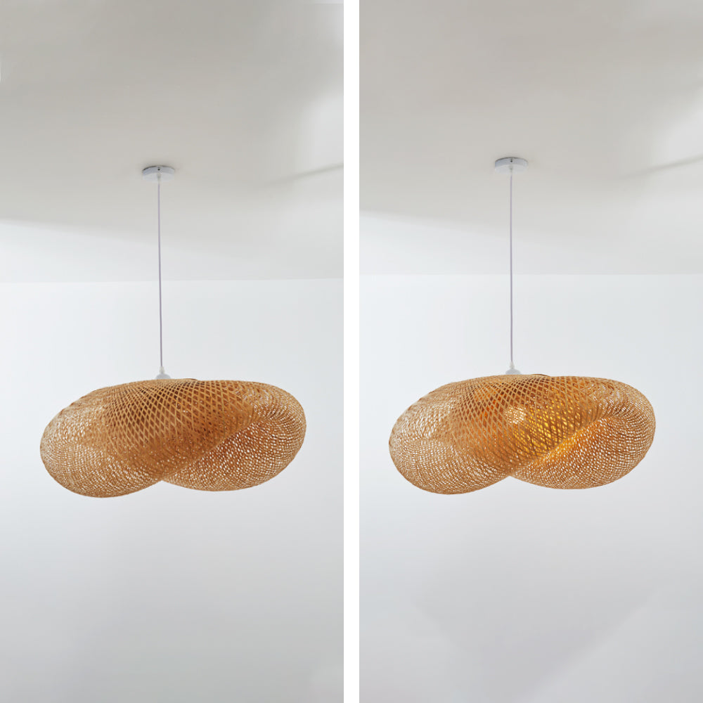 Muto Design LED Hanglamp Bollen Bamboe Slaapkamer/Woonkamer/Eetkamer