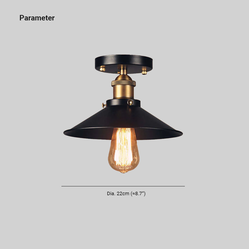 Alessio Industriele Vintage LED Plafondlamp Zwart Metaal Eetkamer