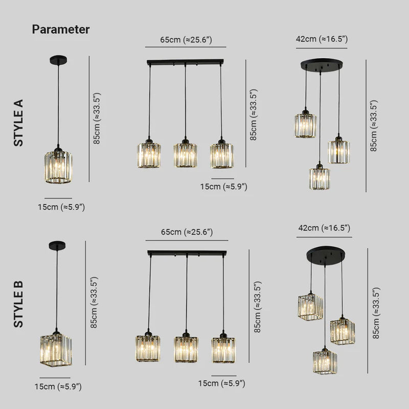Herbert Moderne Cluster Cilinder Hanglampen Zwart Goud Glas Eetkamer