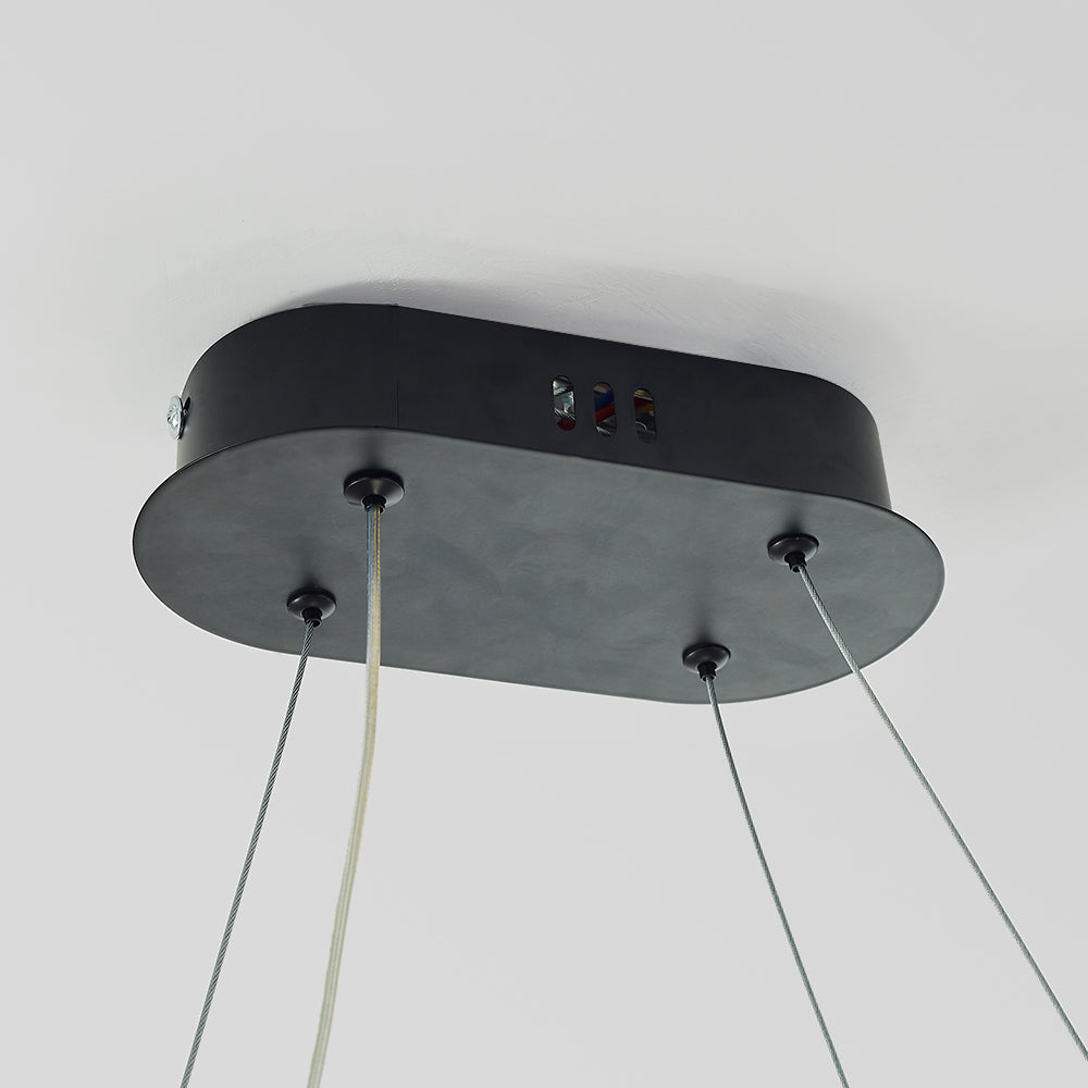 Edge Moderne Oval LED Hanglamp Zwart/Wit/Goud Metaal/Silicone Woon/Eetkamer