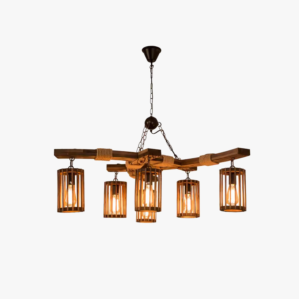 Brio Retro LED Kroonluchters Hout Restaurant/Woonkamer/Bar