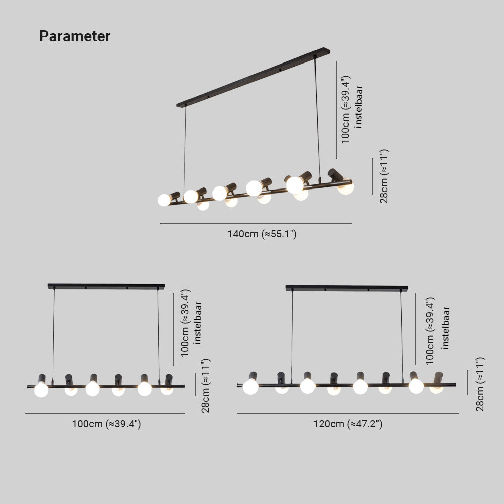 Valerio Vintage LED Kroonluchters Zwart Metaal Eetkamer/Woonkamer/Bar