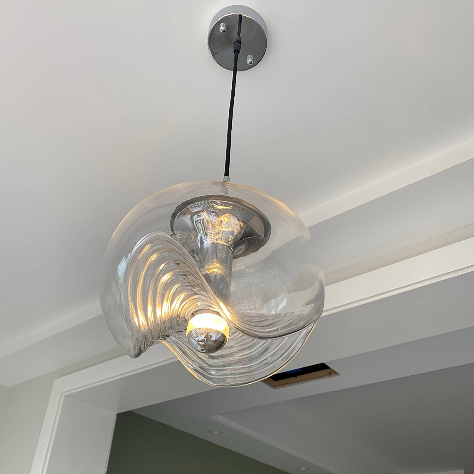 Hailie Moderne Golf Duidelijk Metaal Glas Hanglampen Slaapkamer