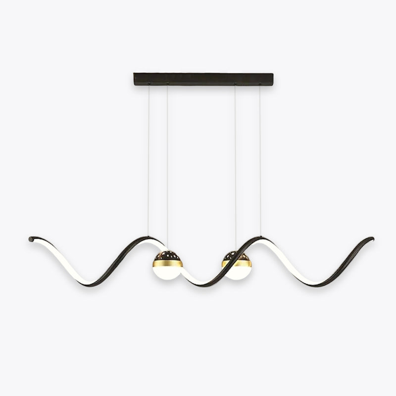 Madina Design Golvende Vorm LED Hanglampen Zwart/Wit/Goud Metaal/Acryl Kantoor