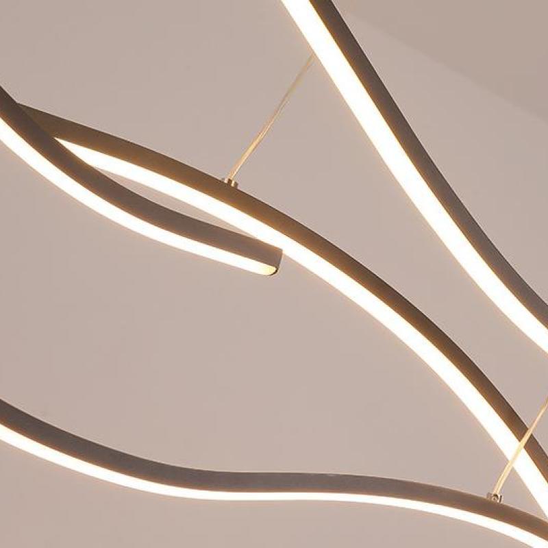 Louise Moderne Dubbel-Gebogen Hanglampen Zwart Goud Slaapkamer
