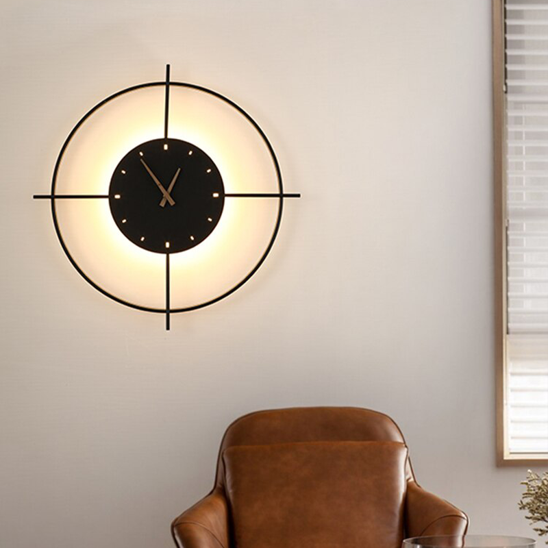Nielsen Moderne Ronde Design LED Wandlampen Zwart Metaal Woonkamer