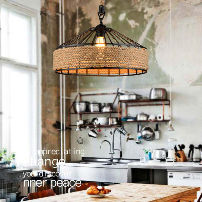 Valerio Retro LED Hanglampen Bruin Metaal Touw Eetkamer Slaapkamer