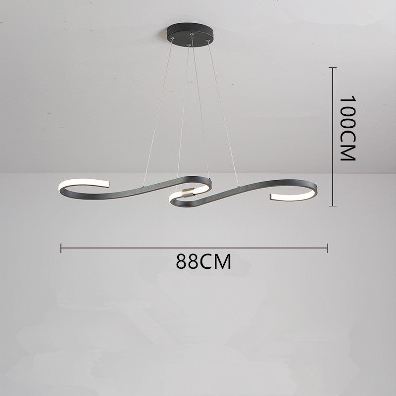 Louise Gebogen LED Hanglampen Wit Zwart Metaal Silicagel Eetkamer