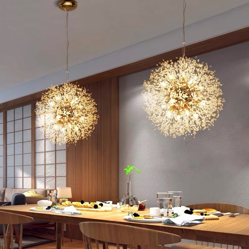 Lili Elegante Paardenbloem Hanglampen Goud Chroom Metaal Slaapkamer