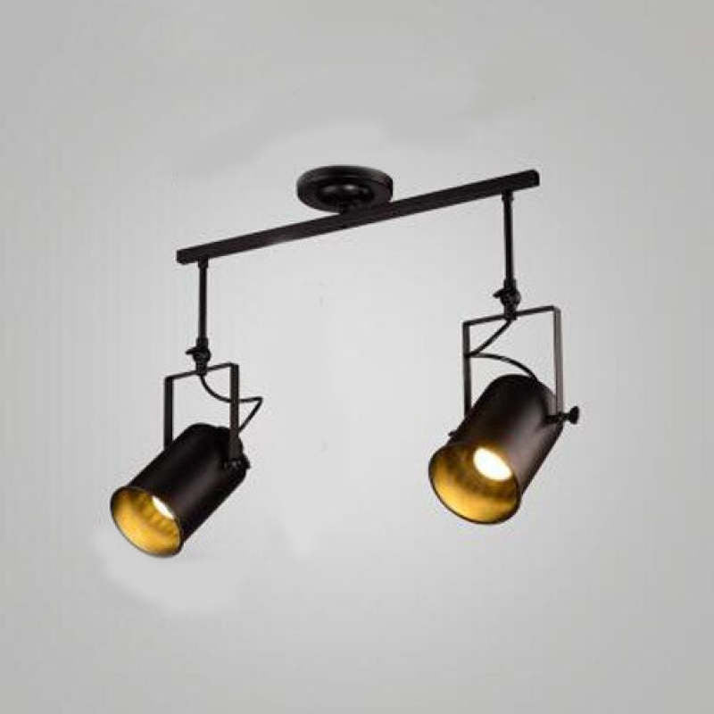 Valerio Vintage Verstelbare Semi-inbouwplafondlamp, Zwart Woonkamer