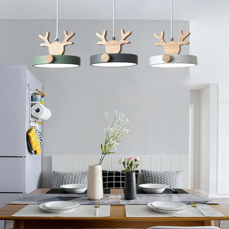 Morandi Modern Deer Antler LED Kroonluchter Hout Slaapkamer Woonkamer Eetkamer