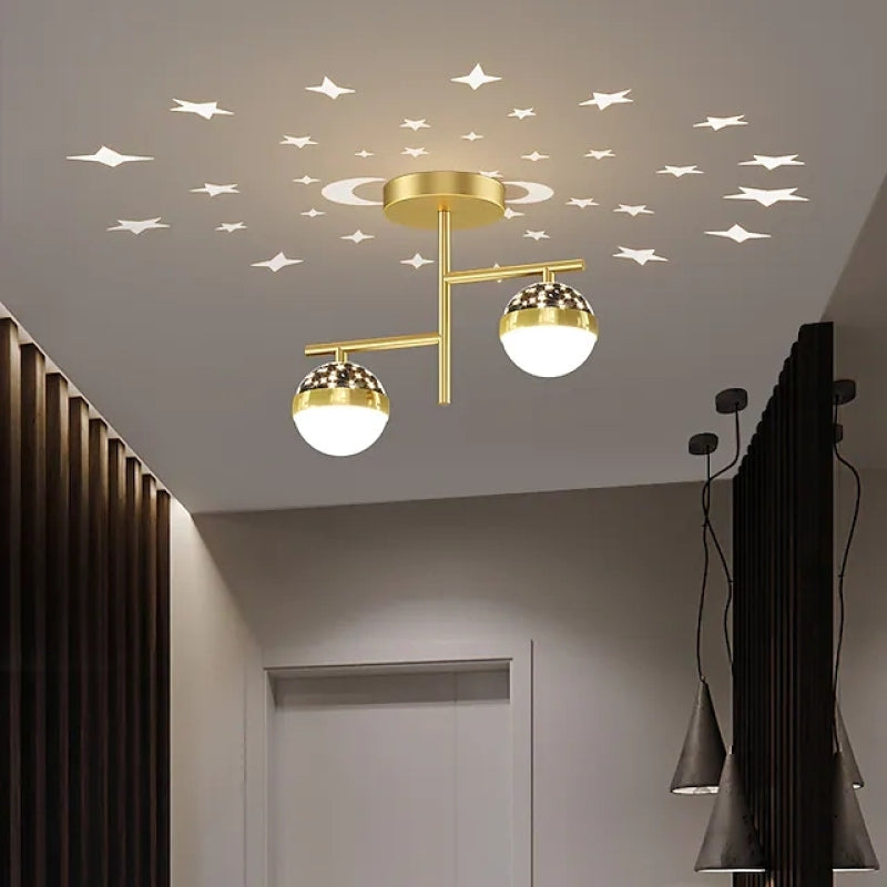 Madina Vintage Ronde LED Hanglampen Gouden Zwart Metaal Slaapkamer