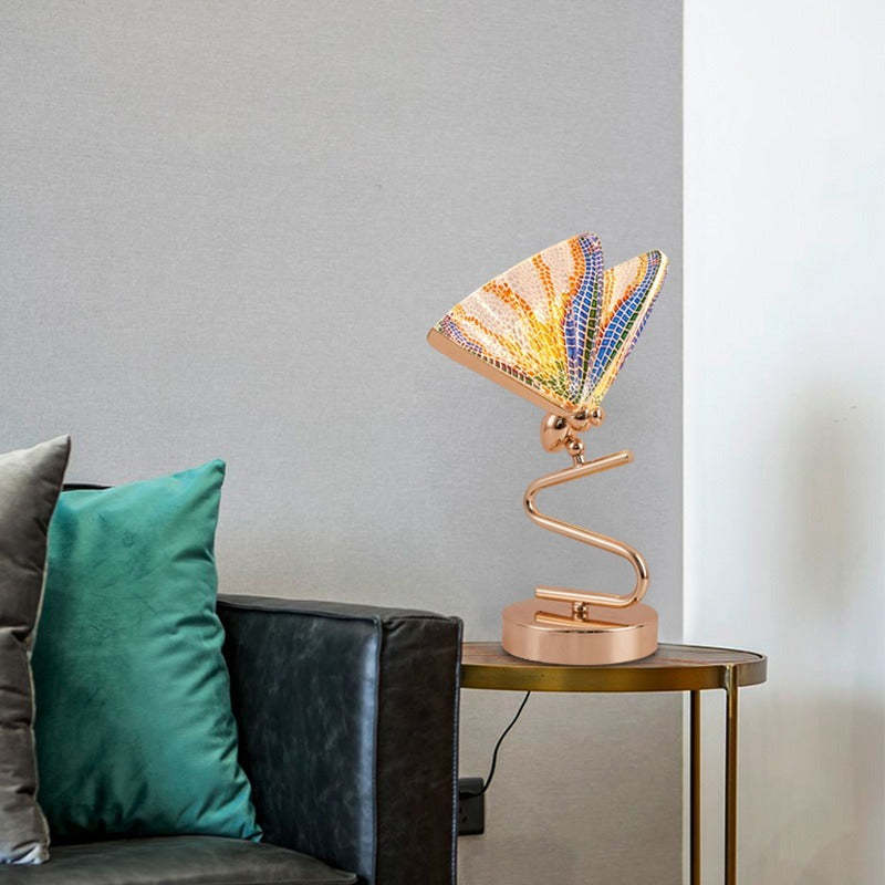 Kady Design Vlinder LED Vloerlamp/Tafellamp Metaal/Acryl Goud/Transparant Woonkamer/Slaapkamer