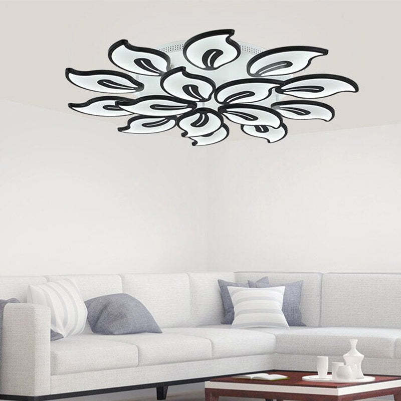 Hana Design Bloemvorm LED Plafondlamp Metaal/Acryl Wit/Zwart Woon/Slaapkamer