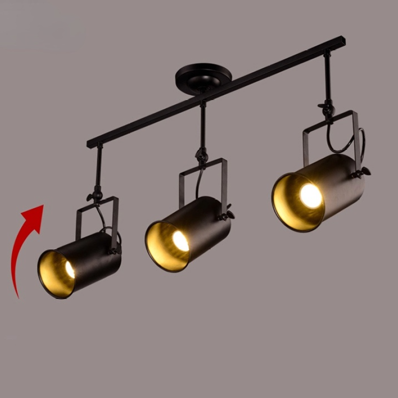 Valerio Vintage Verstelbare Semi-inbouwplafondlamp, Zwart Woonkamer