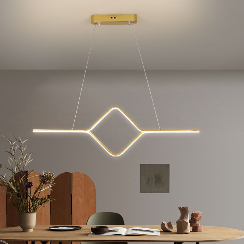 Orsini Moderne Lineair Vierkant LED Hanglamp Goud/Zwart Slaapkamer/Eetkamer