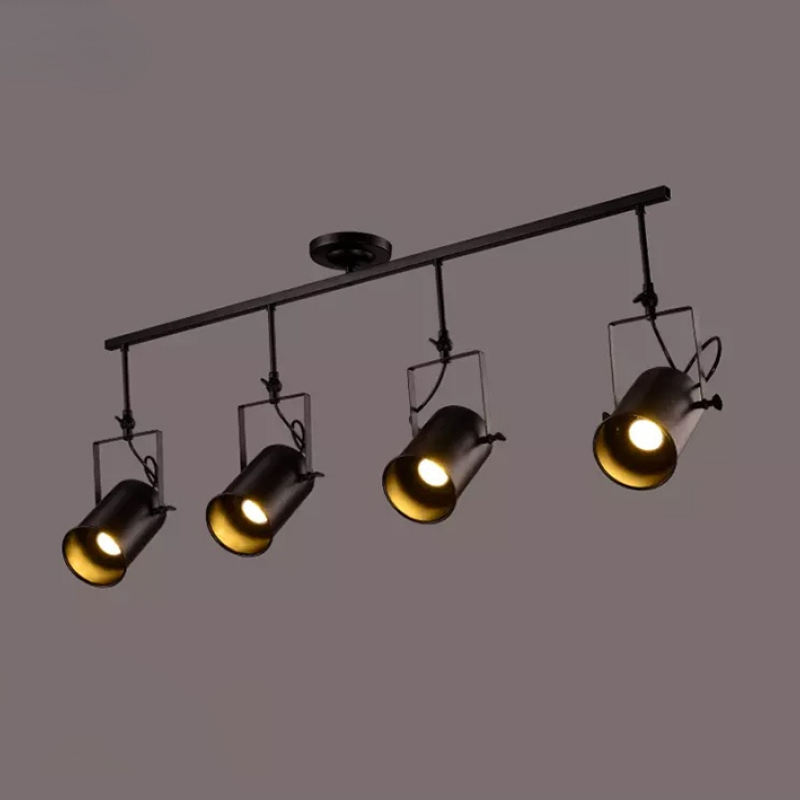 Valerio Vintage Verstelbare Semi-inbouwplafondlamp, Zwart Woonkamer