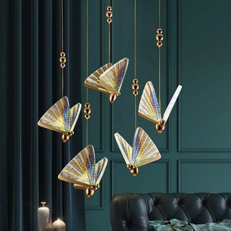 Kady Art Deco Vlinder Hanglampen Goud Metaal Slaapkamer Woonkamer