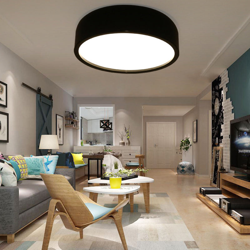 Leilani Ronde LED Plafondlampen Wit Zwart Metaal Acryl Woonkamer