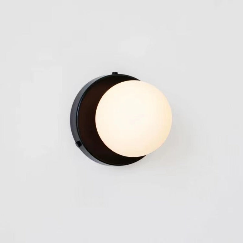 Modern Ronde LED Wandlampen Zwart Wit Metaal Slaapkamer