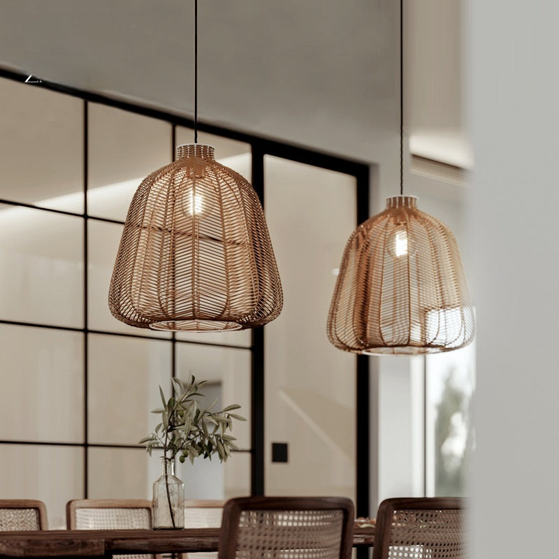 Muto Minimalistisch LED Hanglamp Rotan Woonkamer Slaapkamer Bar