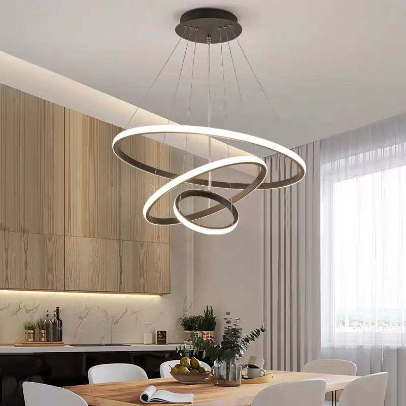 Alonza Moderne LED Hanglampen Wit Buitenste Verlicht 2/3/4 Ringen