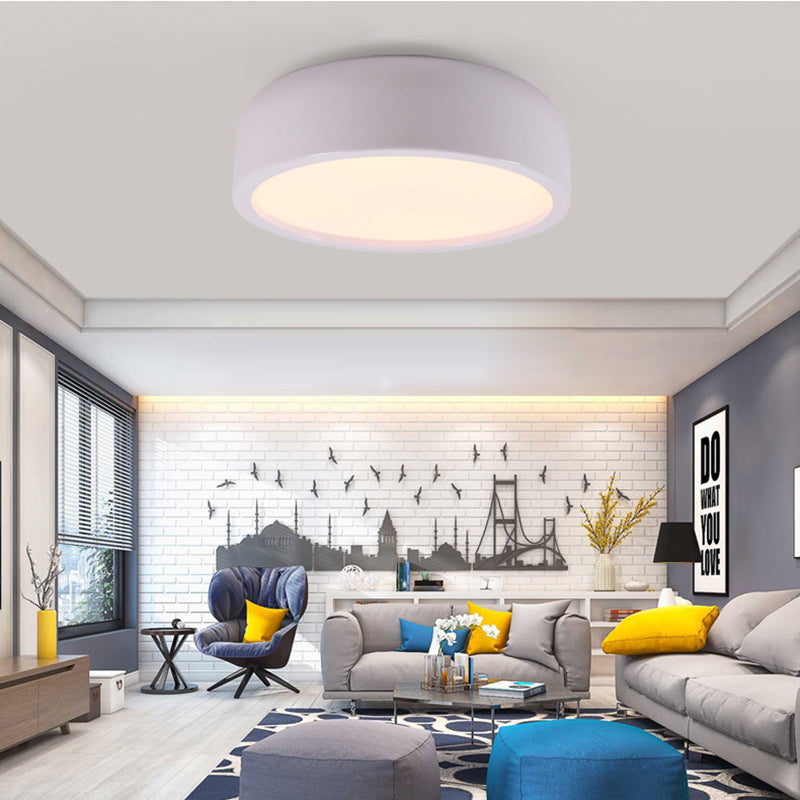 Leilani Ronde LED Plafondlampen Wit Zwart Metaal Acryl Woonkamer