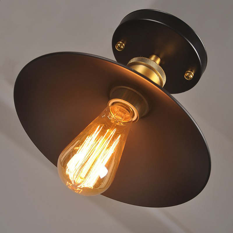 Alessio Industriele Vintage LED Plafondlamp Zwart Metaal Eetkamer