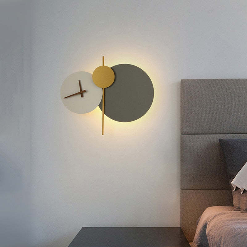 Nielsen Moderne Klok Wandlampen Groen Grijs Metaal Woonkamer Slaapkamer